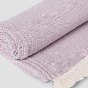 Elderberry Textured Cotton Throw Blanket - Fringed Edge