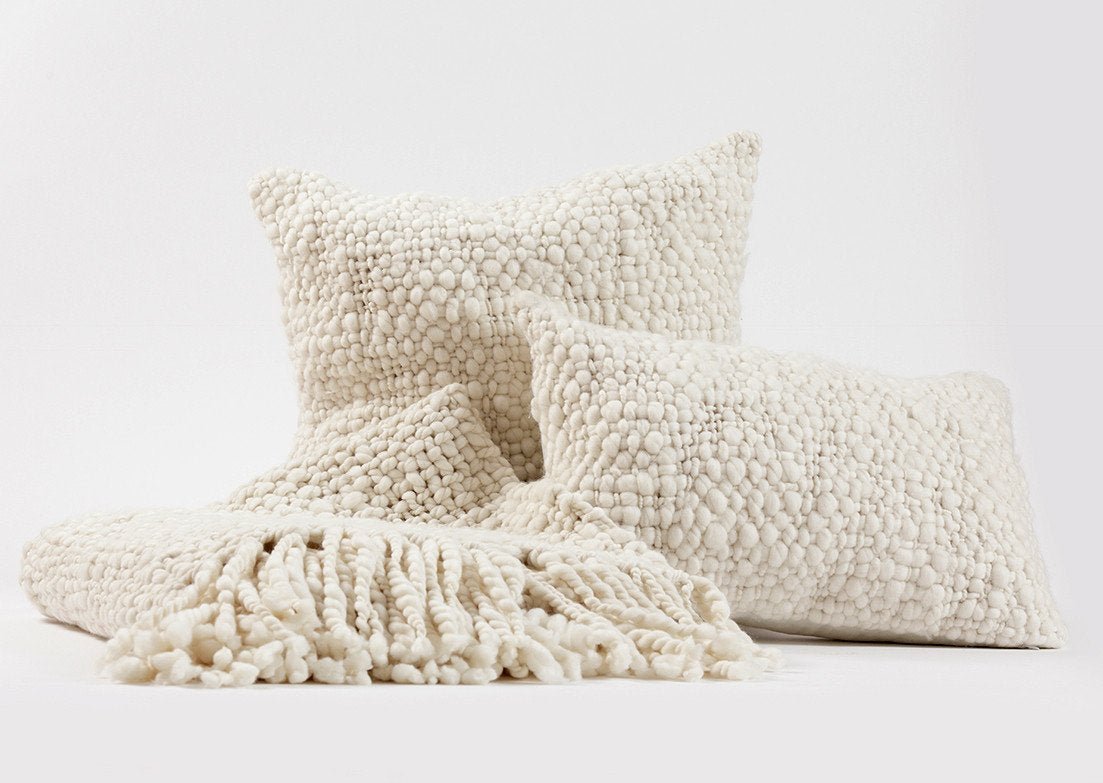 Chunky Cable Knit Merino Wool Throw Pillow - Image 7