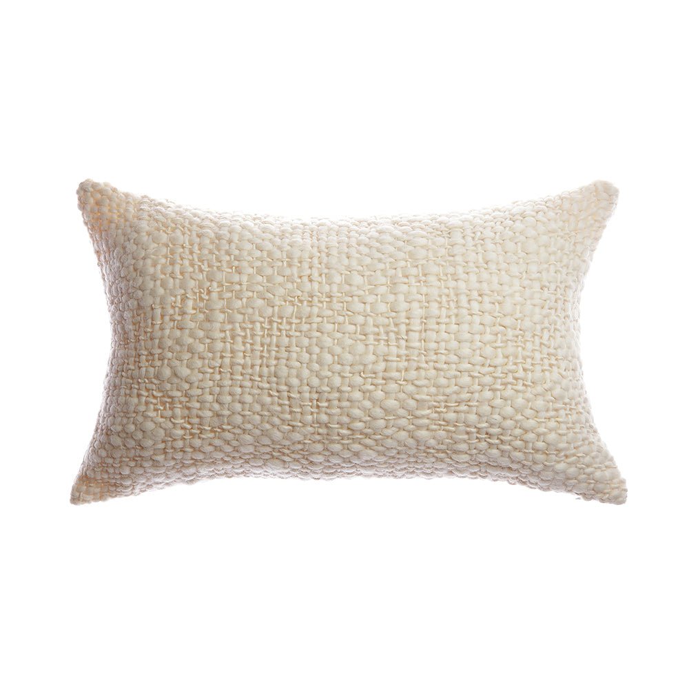 Flame Pattern Natural Wool Lumbar Pillow - Image 4