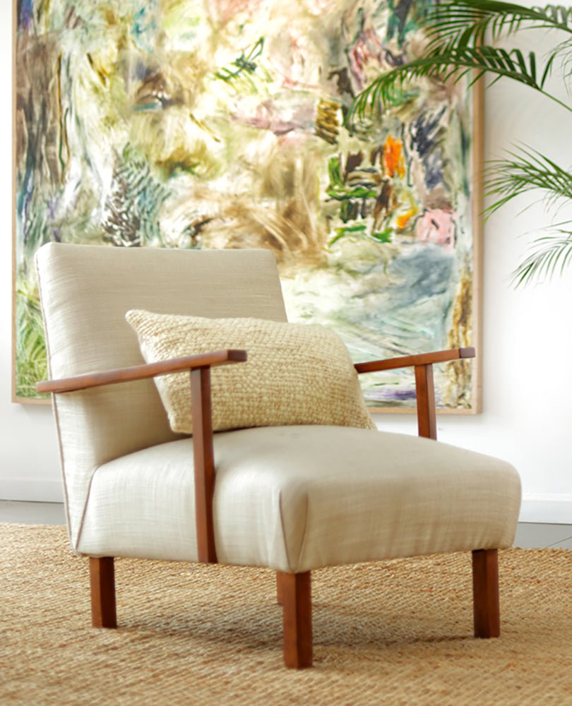 Flame Pattern Natural Wool Lumbar Pillow - Image 3