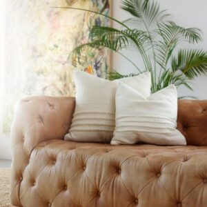 Merino Wool Striped Throw Pillow