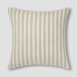 Oatmeal Striped Wool Cushion Cover - Square or Rectangle