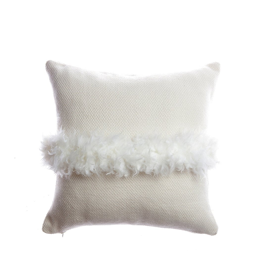 White Fur Soft Accent Pillow - Image 2