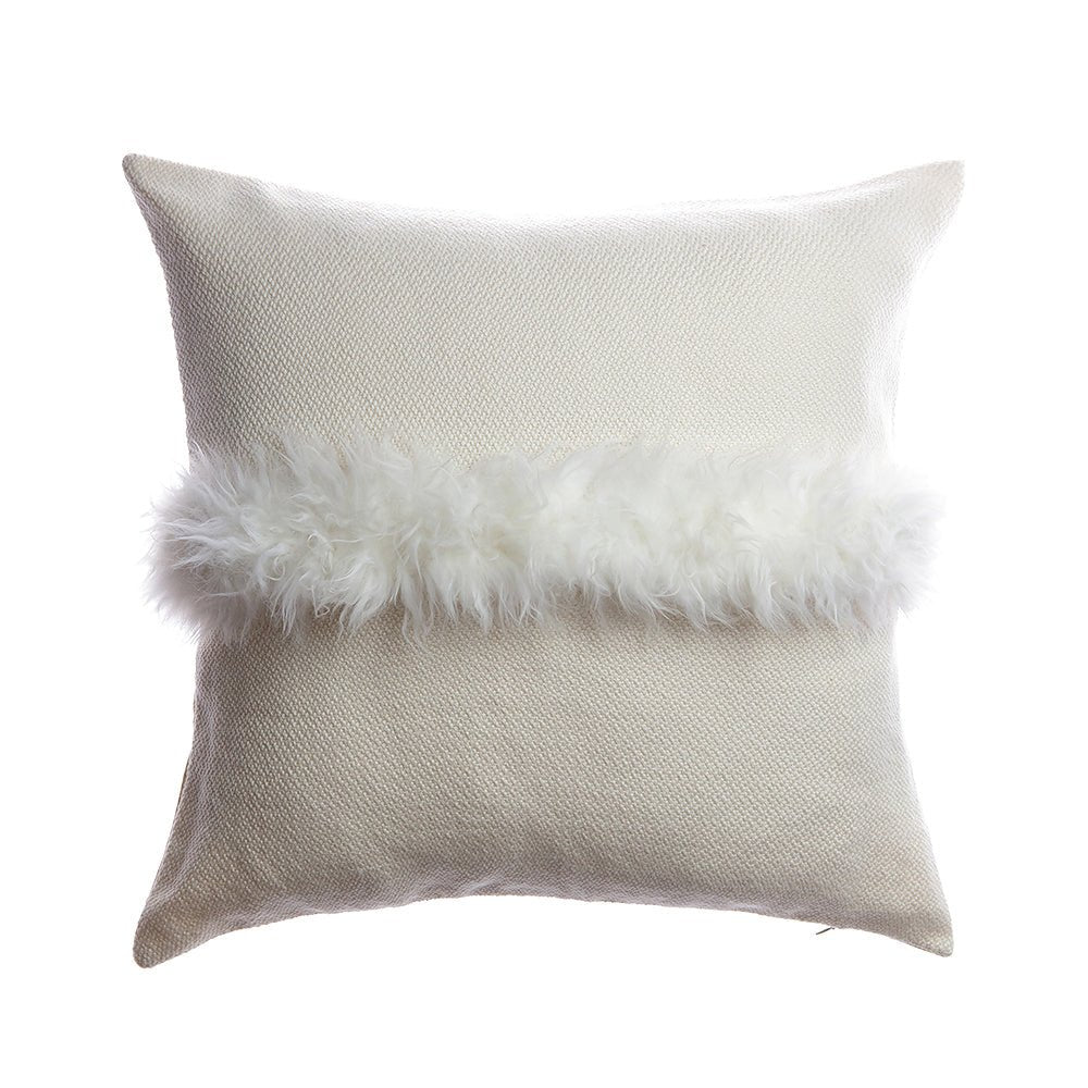 White Fur Soft Accent Pillow
