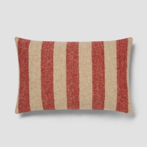 Sandstone Red & Oatmeal Wide Stripe Rectangle Cushion Cover - 16 x 24 in
