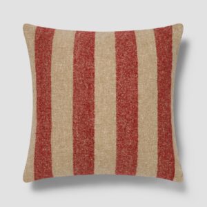 Sandstone Red & Oatmeal Wide Stripe Square Cushion Cover - 20 x 20 in
