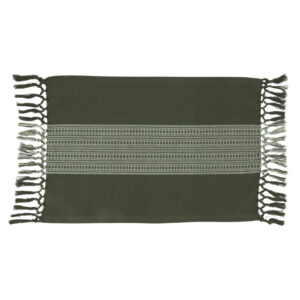 Green Placemat with fringes (set of 4)